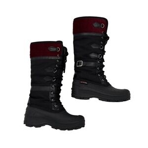 Women's 6 insulated 3M Thinsulate waterproof sole Tall red & black snow boots